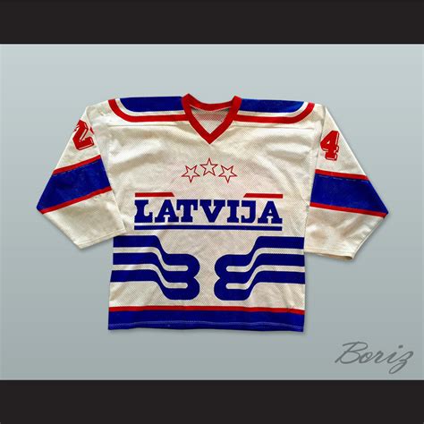 Latvija White Hockey Jersey — Boriz