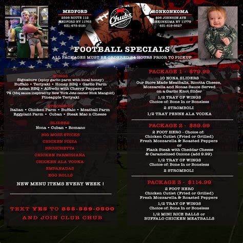 Catering Specials – Chubs Meats, your neighborhood butcher shop…