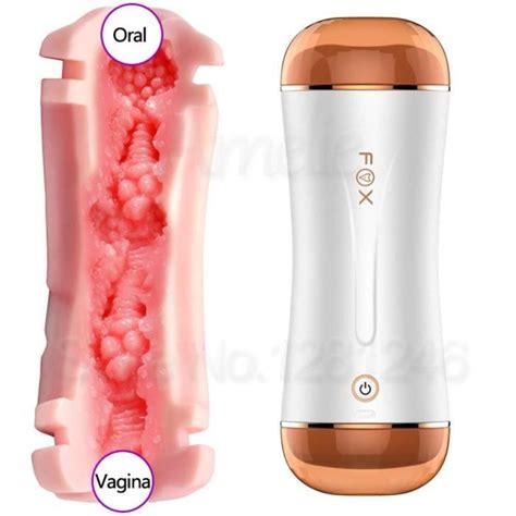 Masturbateur masculin à Double canal vagin Anal 10 modes de