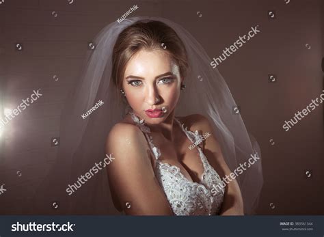 Attractive Sexy Bride Lingerie Veil Stock Photo 383561344 Shutterstock