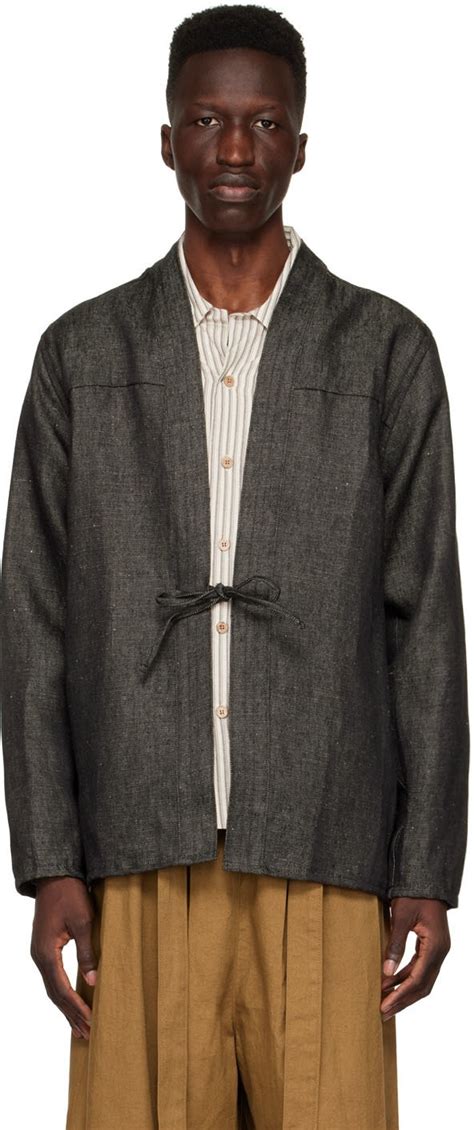 Buy Naked Famous Denim Linen Jacket Black At Off Editorialist
