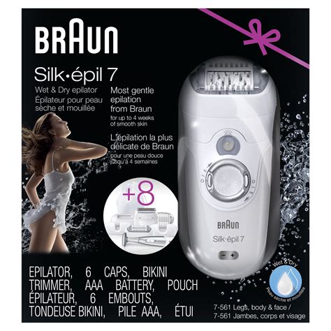 Braun Epilator Silk Epil Wet Dry Gift Pack Caps Bikini Trimmer Walmart