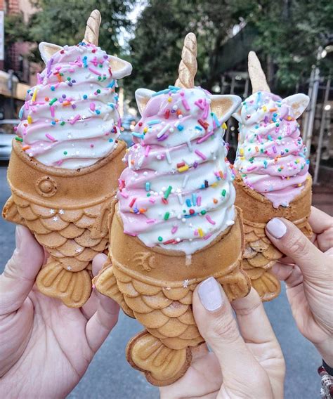 Why Have A Unicorn When You Can Haz Three Taiyakinyc Icecream Les Nyc