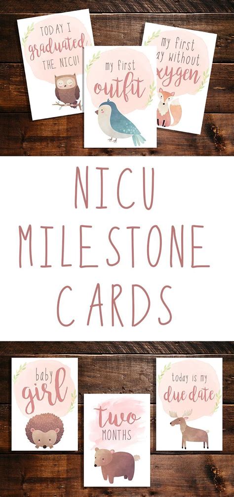 Nicu Milestone Cards Premature Baby Milestone Cards Etsy Baby