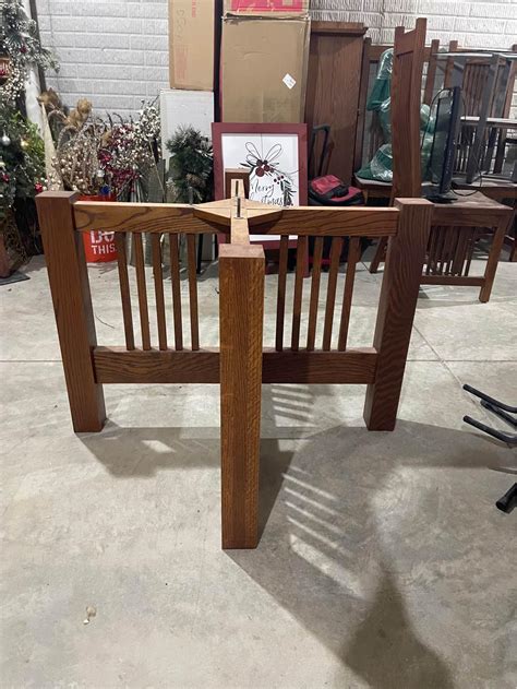 Solid Oak Mission Style Dining Room Table Set with Chairs - Dining