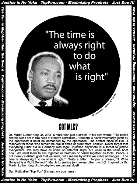 Free Martin Luther King Poster - Always Right Time