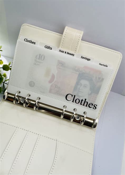 A White Divider Envelopes Minimalist Tabbed Cash Wallets Set Of