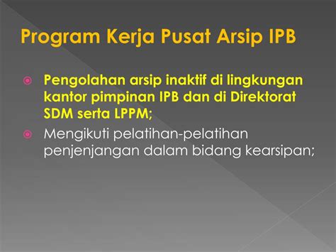 Ppt Pengelolaan Arsip Dinamis Di Institut Pertanian Bogor Powerpoint