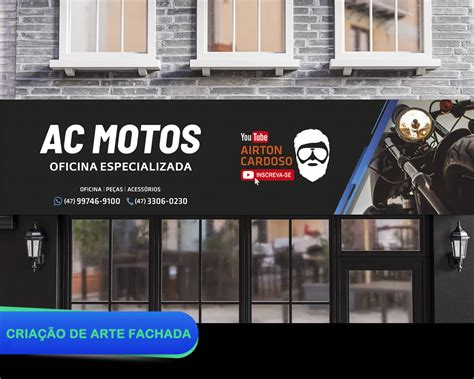 Criação De Arte Personalizada Banner Fachada Ac Motos Blumenausc