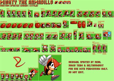 Mighty The Armadillo (Sonic 1 Style) by deltaConduit on DeviantArt 
