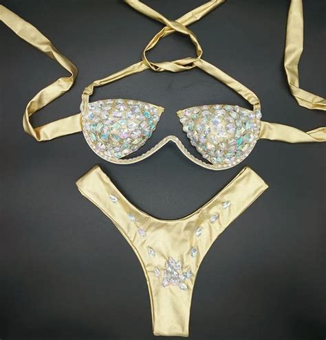 Sexy Girls Diamond Bikini Swimming Crystal Bikini Set