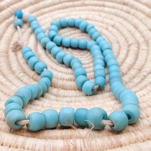 African 24 Old Ethiopian Venetian Blue Padre Beads Blue Glass Trade