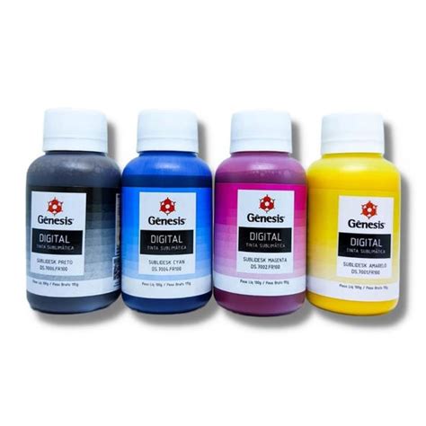 Gênesis Tintas Gênesis Indústria E Comércio De Produtos Químicos - Tinta Sublimática Gênesis Sublidesk - 4 Unidades De 100ml + Perfil De ...