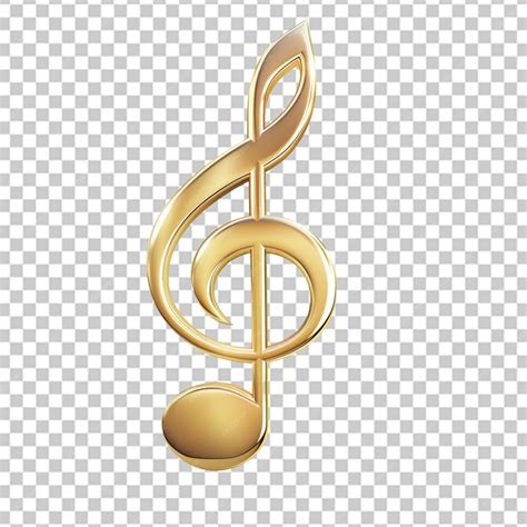 premium psd big shiny treble clef   golden glitters