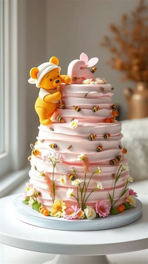 Bees & Blooms Pooh Cake | Winnie the pooh pie