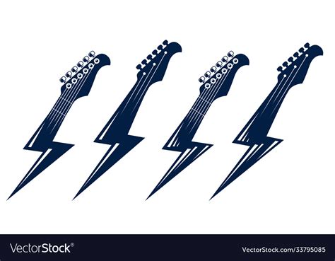 Electric guitar headstock in a shape lightning Vector Image