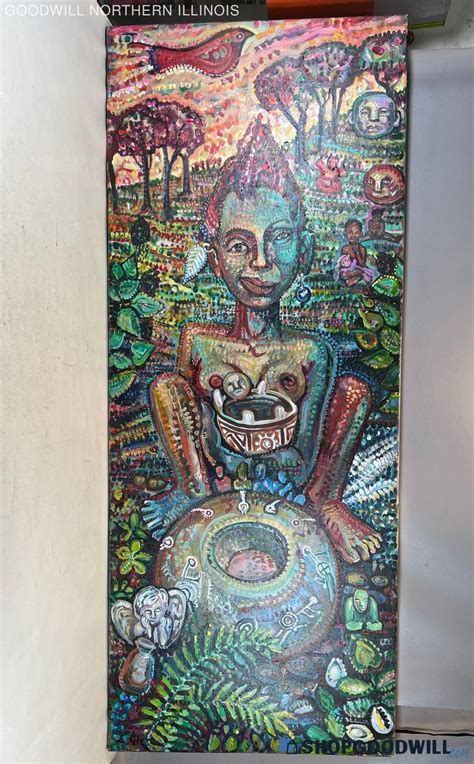 Pickup Only Il Vintage Surrealist Nude Woman Painting Art X ShopGoodwill