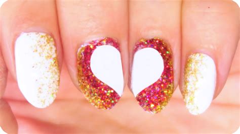 Sparkly Love Heart Nail Art Tutorial Romantic Valentine S Day Nail