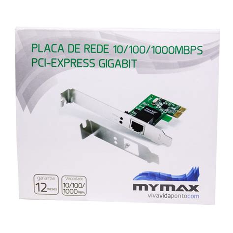 Placa De Rede 10 100 1000Mbps PCI Express Gigabit Mymax Do Brasil