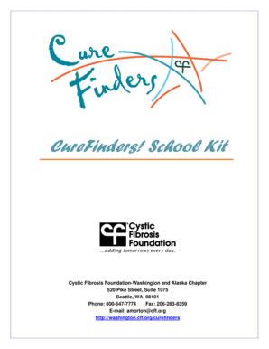 Fillable Online Cff How To Be A Cure Finder Cystic Fibrosis