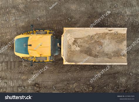 articulated dump truck  construction site stock photo