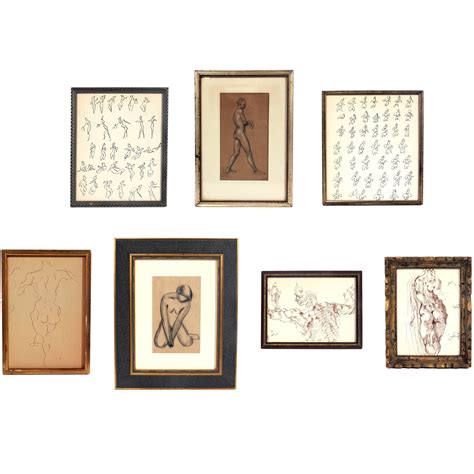 Male Nude Conte Crayon Drawings For Sale At 1stDibs