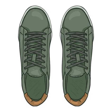 Premium Vector Vector Cartoon Green Sneakers Smart Casual Shoes