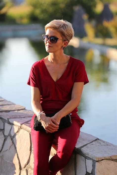 Free Picture Blonde Fancy Posing Photo Model Red Dress Sunglasses Woman Outdoors Portrait