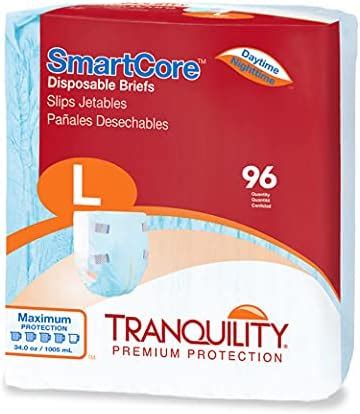 Tranquility Smartcore Adult Disposable Color Coded Briefs Large