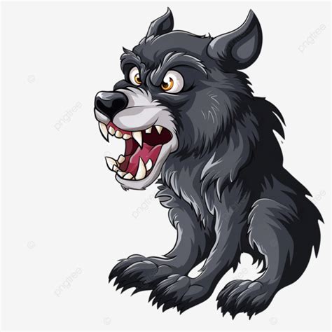 Caricatura Halloween Hombre Lobo Y Discurso Burbuja Pegatina PNG ...