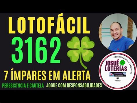 Lotofacil 3162 - LOTOFACIL 3162. VEJA OS ALERTA ATUALIZADO AQUI - YouTube