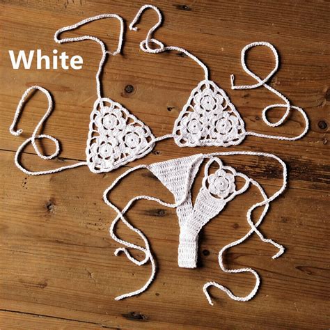 Costume Da Bagno Uncinetto Bikini G String Slim Sling Swimwear Swimsuit Crochet Ebay