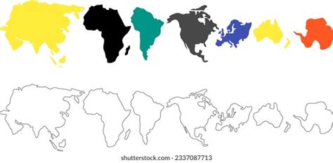 42 World Map 7 Continents Black White Images, Stock Photos, 3D objects, & Vectors | Shutterstock