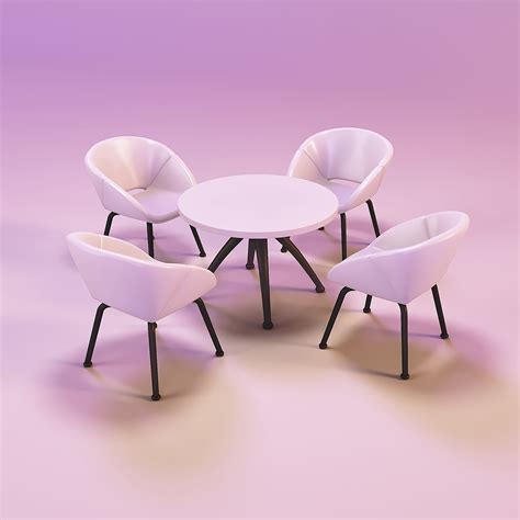 Doll Table And Chairs 3d Model 3d Printable Cgtrader