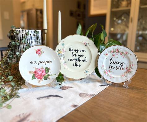 Fuck It Assiette décorative Cadeau unique pour elle Plat de Chine impertinent recyclé Signe