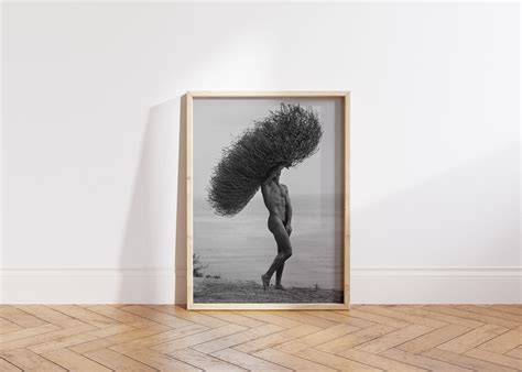 Nude Male Model With Tumbleweed Print By Herb Ritts Male Etsy