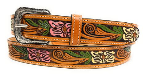 Women's Floral Western Leather Belt Hand Tooled Girls - Etsy