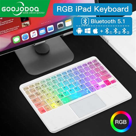 Goojodoq Bluetooth Wireless Keyboard Clear Crystal Rgb Led With