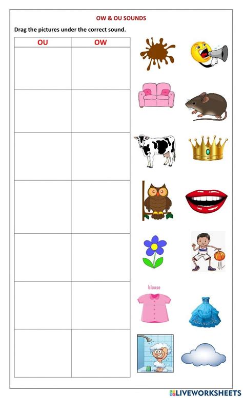 Digraphs Ow And Ou Online Worksheet For 2 You Can Do The Exercises