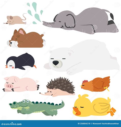 cute sleeping animal cartoon 4