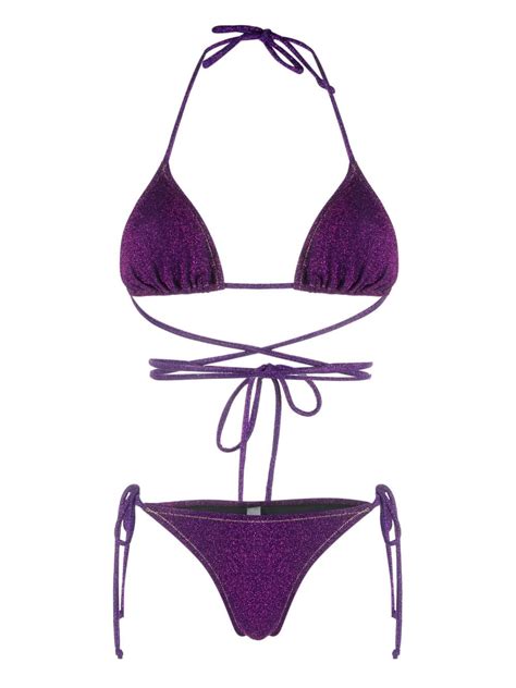 REINA OLGA Miami Lurex Bikini Set Purple Editorialist