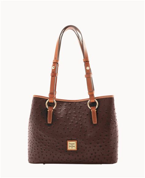 Dooney Bourke Ostrich Small Briana With Pouch In Brown Lyst