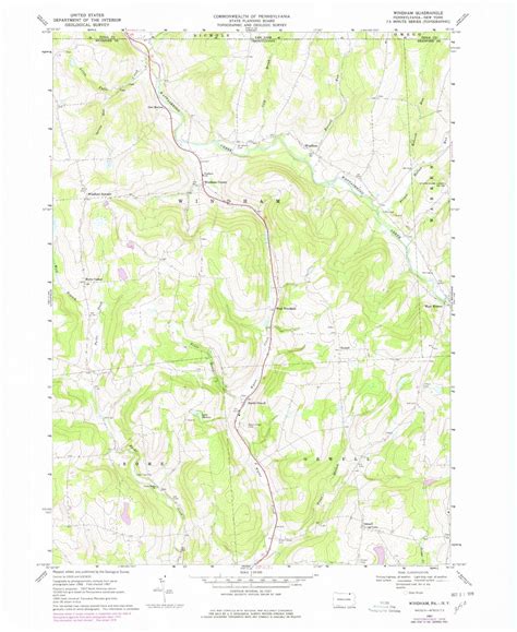 Classic Usgs Windham Pennsylvania 75x75 Topo Map Mytopo Map Store