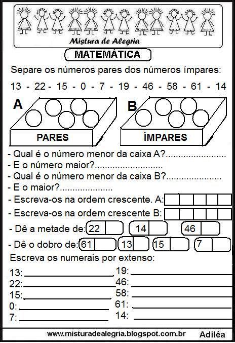 Diversas Atividades De Matem Tica S Ries Iniciais De Alfabetiza A D