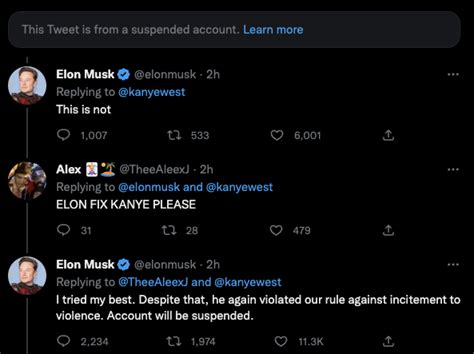 Elon Musk suspends Kanye West's Twitter account » TrueViralNews