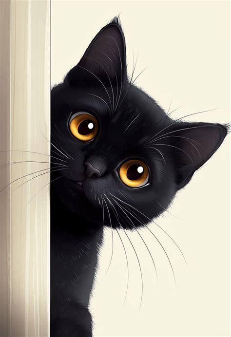 minimalist illustration   relaxed black cat  vintage wall mobile