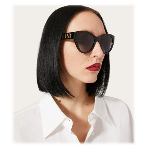 Valentino Cat Eye Acetate Frame Sunglasses With Vlogo Signature