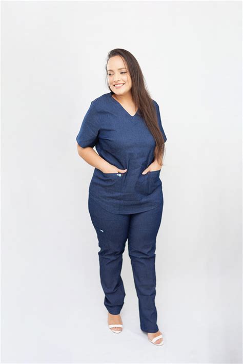 Scrub Jeans Feminino Azul Marinho Scrubup