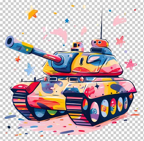 cartoon tank colorful cartoon tank  paint splash design png