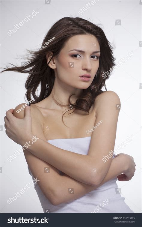Portrait Beautiful Naked Woman Perfect Skin Foto Stock Editar Agora 126019775